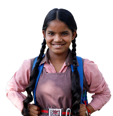 Smiling young girl standing confidently with BSSK educational support